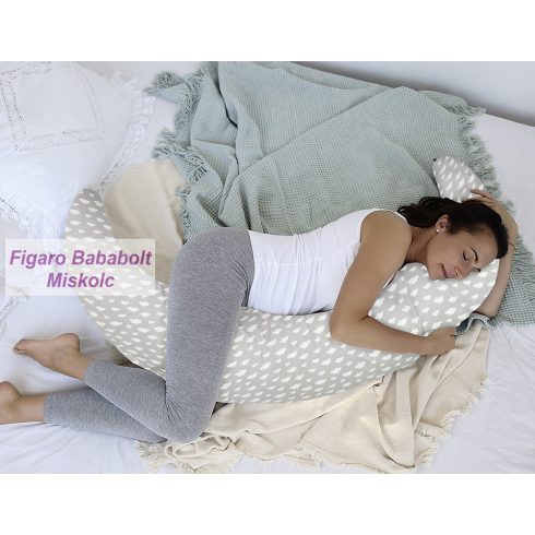 Scamp formázott gombosvégű szoptatós párna pamut huzattal "little clouds"