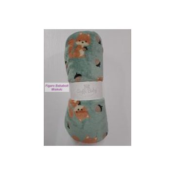 Soffi baby baba takaró 75x100 cm "zöld mókusos"