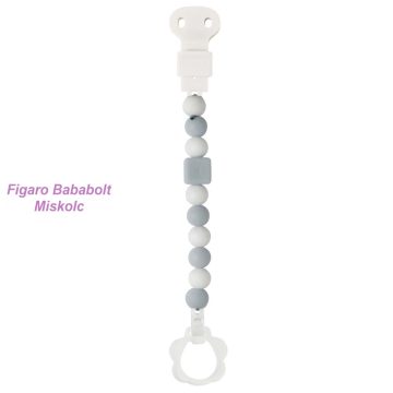   Nattou cumitartó pánt szilikon "Pacifinder grey-white"