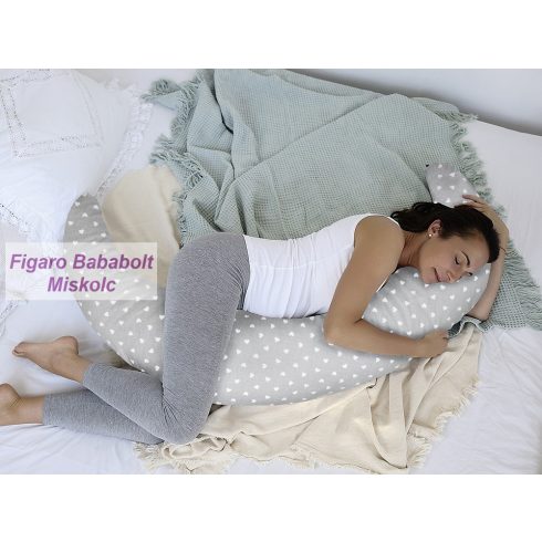 Scamp formázott gombosvégű szoptatós párna pamut huzattal "little hearts"