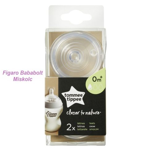 Tommee Tippee Closer To Nature cumisüveg cumi 2db- LASSÚ FOLYÁSÚ (0+)