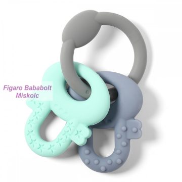   BabyOno Ortho szilikon rágóka 487 "kék-menta kulcs"